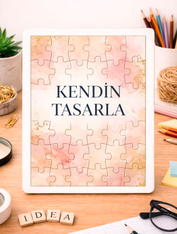 Kendin Tasarla Ahşap Puzzle – 35 Parça | Kişiye Özel Fotoğraflı & Yazılı Yapboz